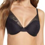 Chantelle Erika Plunge BH Damen Spitze Schwarz-0