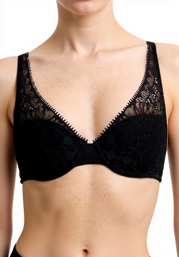 Chantelle T-Shirt-BH Damen Spacer Coque Plong. Tag Nacht