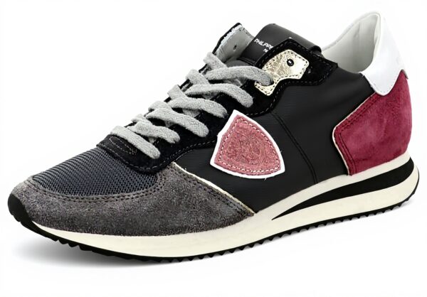 Philippe Model Damen Sneakers Paris Grau Leder Schnürung