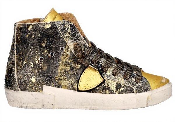 Philippe Model Damen Sneaker PRSX HIGH Gold Glattleder