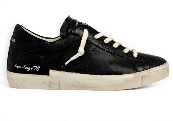 Philippe Model Sneaker Herren Schwarz Leder Vintage 78