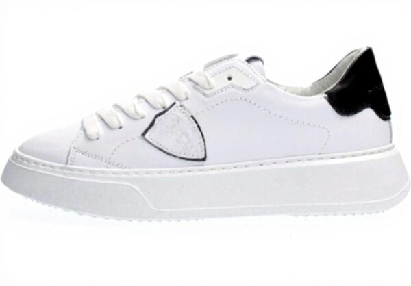 Sneaker Damen Philippe Model Temple Blanc Noir Kalbsleder