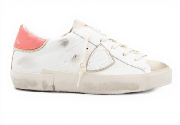 PHILIPPE MODEL Damen Sneaker Leder Wildleder Koralle