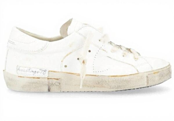 PHILIPPE MODEL Herren Sneaker weißes Leder Heritage 78