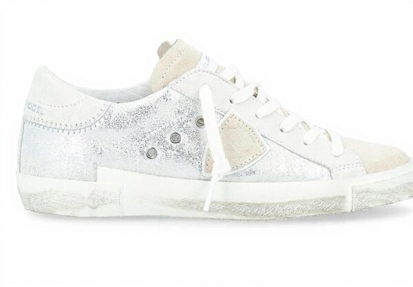 PHILIPPE MODEL Sneaker Damen laminiertes Leder Silber