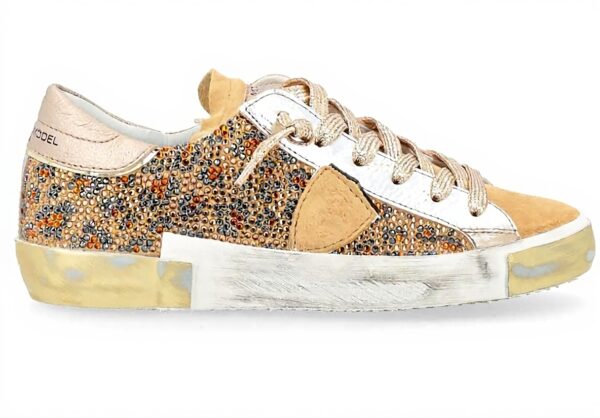 Philippe Model Sneaker Damen Tierische Strasssteine Beige