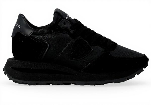 Philippe Model Tropez Haute Sneaker aus schwarzem Leder