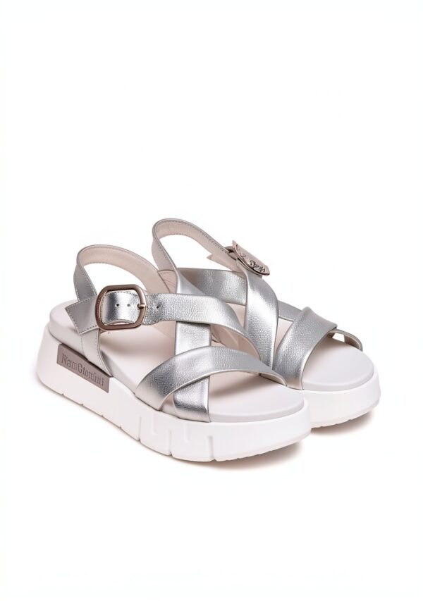 Leder Sandalen Damen Klettverschluss Blockabsatz Komfort-2