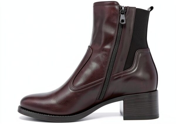 B.A.G. Damen Stiefel Leder Blockabsatz Reißverschluss-1
