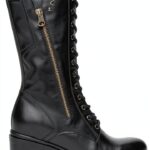 Nero Giardini Damen Stiefel Schwarz Glattleder Schnürung-0