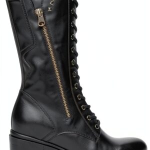 Nero Giardini Damen Stiefel Schwarz Glattleder Schnürung-0
