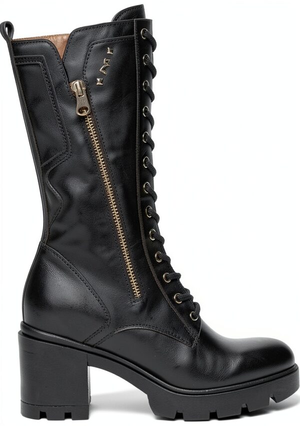 Nero Giardini Damen Stiefel Schwarz Glattleder Schnürung-0