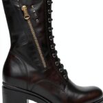 Nero Giardini Damen Stiefel Schwarz Glattleder Schnürung-0