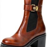 Nero Giardini Damen Stiefel Leder Blockabsatz Haselnussbraun-0