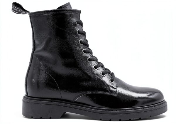 Nero Giardini Damen Stiefel Lackleder Blockabsatz Schnürung-5
