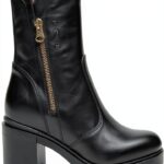 Nero Giardini Damen Stiefel Leder Blockabsatz Reißverschluss-0