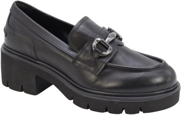 BAG Damenschuhe Leder Blockabsatz Schwarz 35-41 EU-3