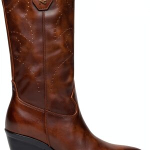 B.A.G. Damen Stiefel Leder Haselnussbraun Western Absatz-0
