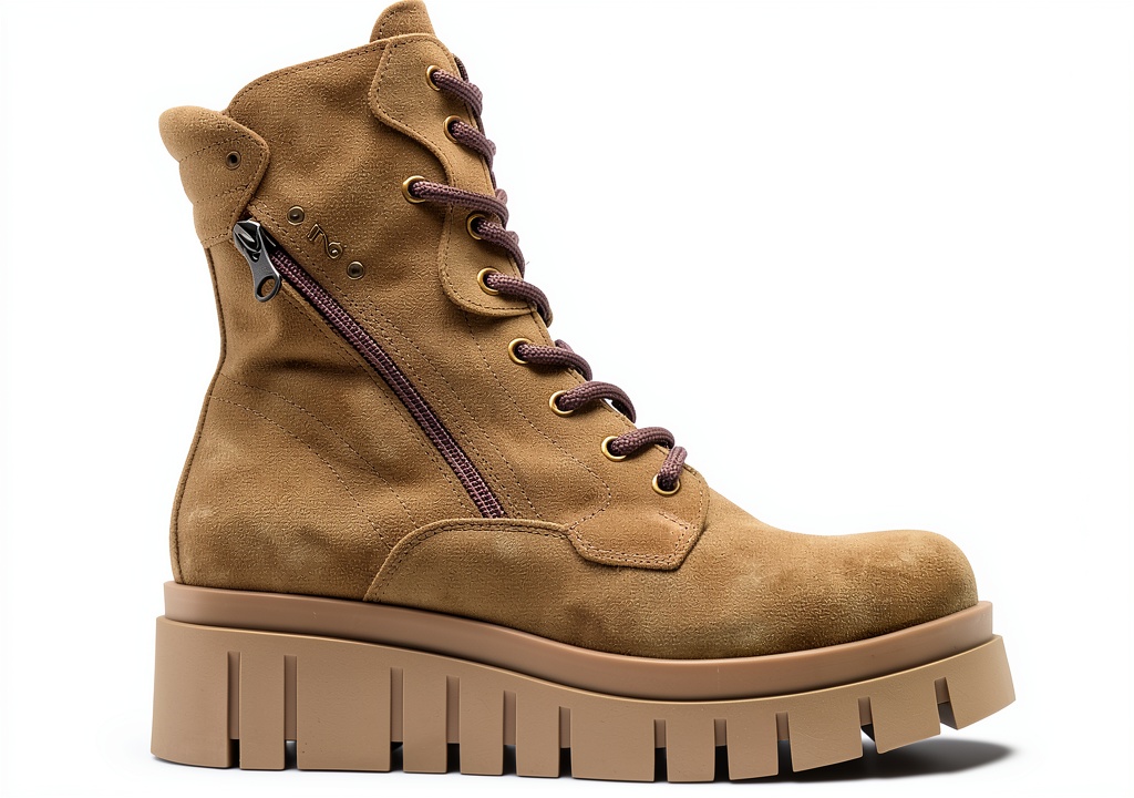 Nero Giardini Damen-Stiefel in Beige auf einem Holzfußboden