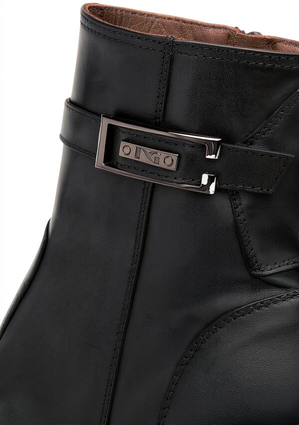 B.A.G. Damen Stiefel Leder Blockabsatz Reißverschluss-3
