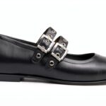 BAG Lederpumps Schwarz Blockabsatz Damen Schnalle-0