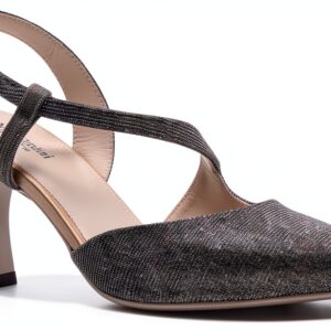 BAG Damen Pumps Leder Absatzschuhe Kupferfarben Silber-0