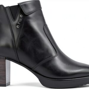 B.A.G. Damen Stiefel Leder Blockabsatz Reißverschluss-0