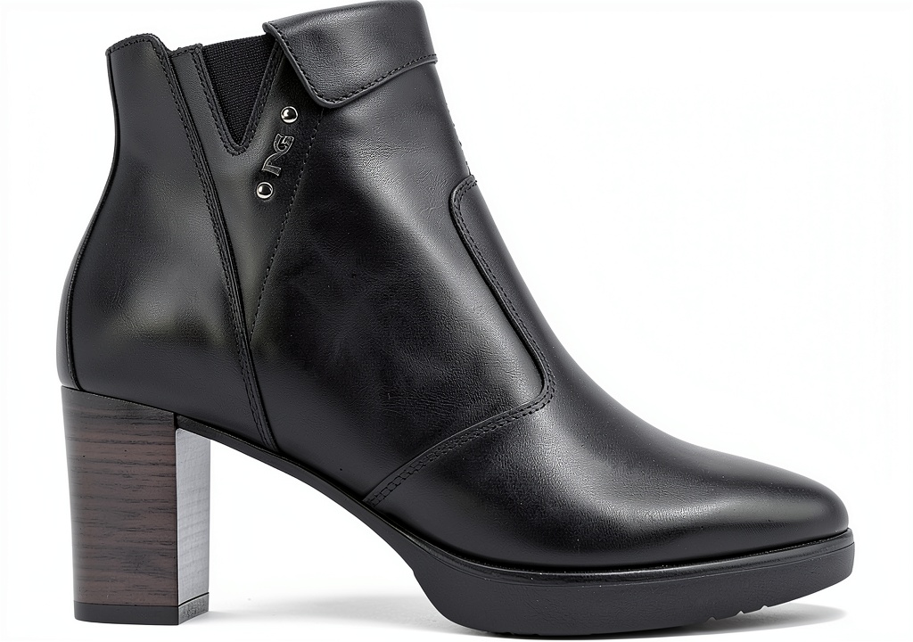 B.A.G. Damen-Stiefel in Schwarz mit Leder und Reißverschluss