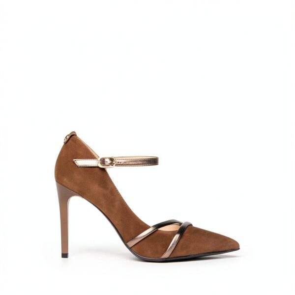 B.A.G. Damen Leder Stiletto Schnalle Braun Schuhe-1