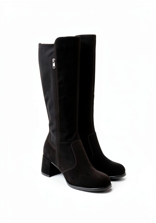 B.A.G. Damen Stiefel Leder Blockabsatz Reißverschluss-2