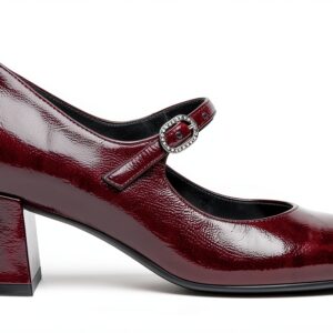 B.A.G. Lederschuhe Rot Schwarz Schnalle Blockabsatz Herren-0