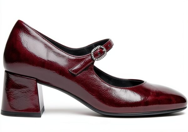 B.A.G. Lederschuhe Rot Schwarz Schnalle Blockabsatz Herren-0