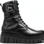 Nero Giardini Damen Stiefel Leder Reißverschluss Schwarz-0