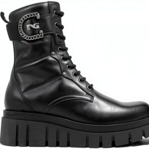 Nero Giardini Damen Stiefel Leder Reißverschluss Schwarz-0