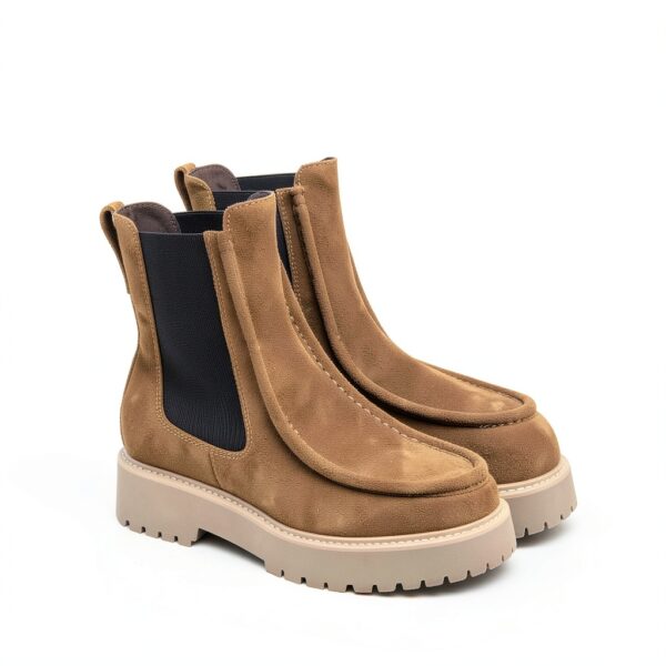 Nero Giardini Damen Stiefel Leder Blockabsatz Braun Maulwurf-2