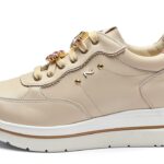 Nero Giardini Damen Sneaker Samt Schnürung Beige-0