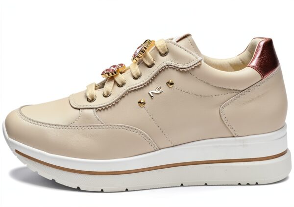 Nero Giardini Damen Sneaker Samt Schnürung Beige-0