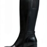 B.A.G. Damen-Stiefel Leder Blockabsatz Reißverschluss-0