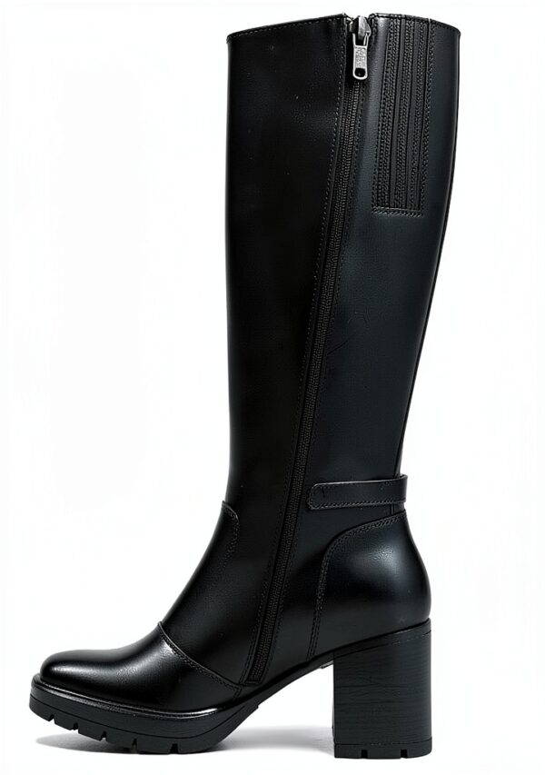 B.A.G. Damen-Stiefel Leder Blockabsatz Reißverschluss-0