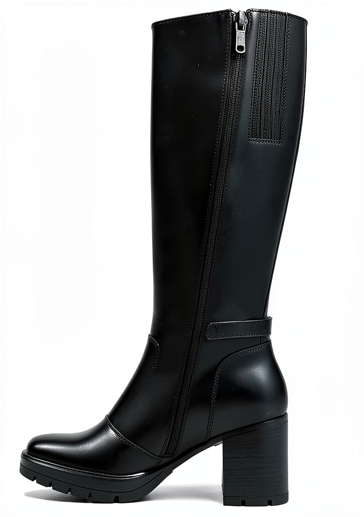 Real-life context – wearing B.A.G. Damen-Stiefel Leder Blockabsatz Reißverschluss on city streets
