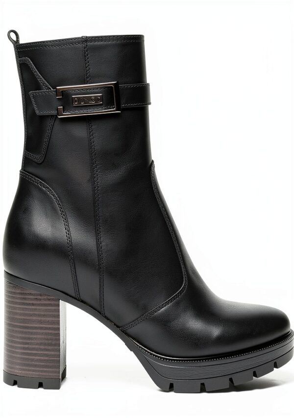 B.A.G. Damen Stiefel Leder Blockabsatz Reißverschluss-1