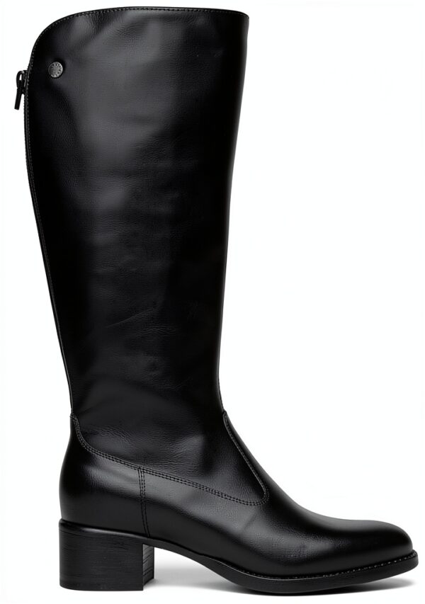 B.A.G. Damen Stiefel Leder Blockabsatz Schwarz-0