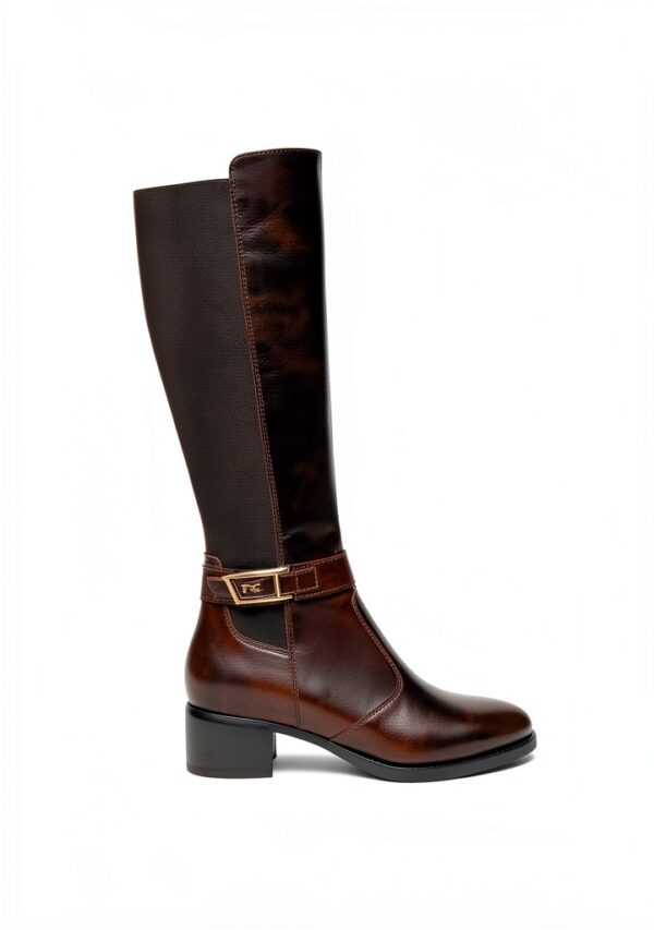 Nero Giardini Damen Stiefel Leder Blockabsatz Reißverschluss-2