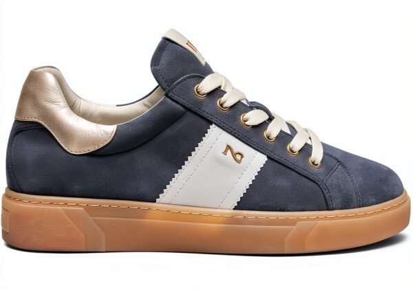 Nero Giardini Damen Sneaker Leder Blau Schnürschuh-0