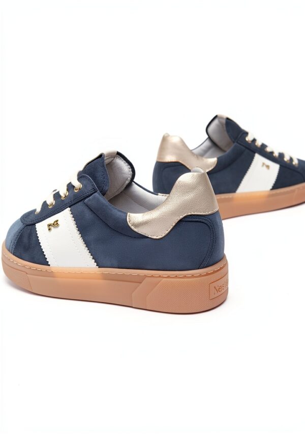 Nero Giardini Damen Sneaker Leder Blau Schnürschuh-3