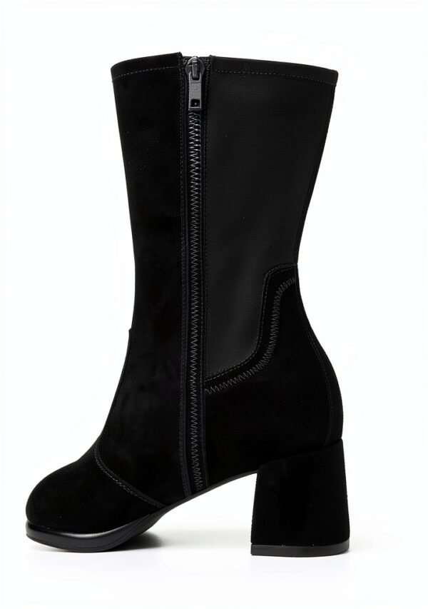 B.A.G. Damen Stiefel Leder Blockabsatz Reißverschluss-3
