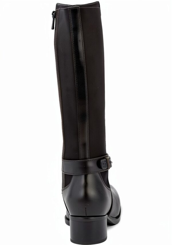 Nero Giardini Damen Stiefel Leder Kniehoch Blockabsatz Braun-4