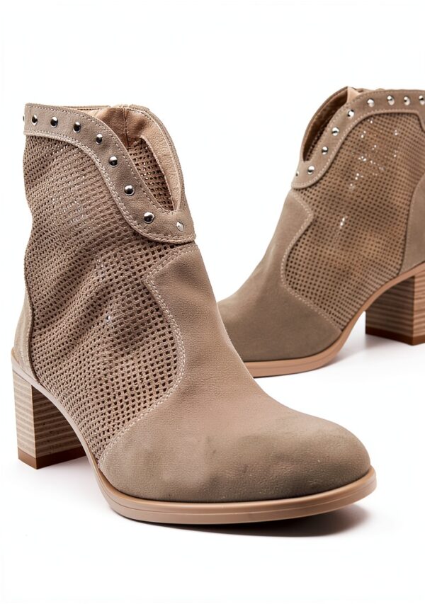 NeroGiardini Damen Stiefel Wildleder Absatz 7 cm beige-2