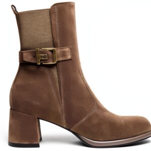 BAG Damen Stiefel Leder Blockabsatz Reißverschluss-0