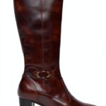 Nero Giardini Damen Lederstiefel Blockabsatz Dunkelbraun-0